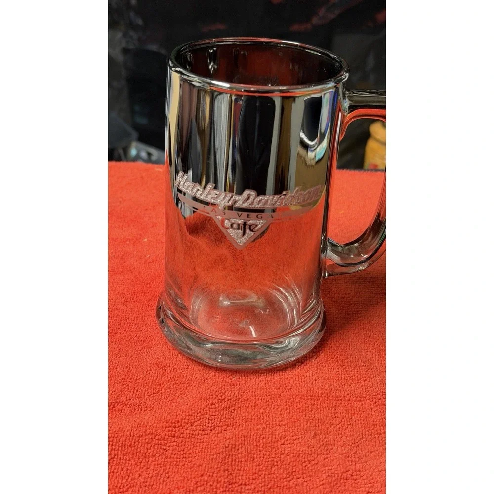 Harley-Davidson Las‎ Vegas Glass Beer Mug Heavy Clear Barware